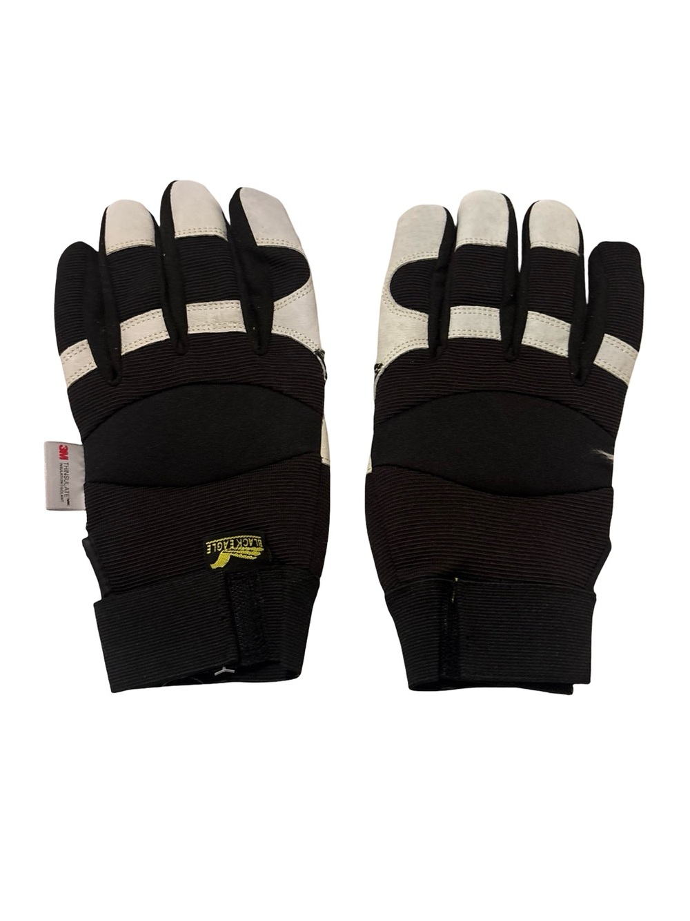 3M Thinsulate Black and White Leather Gloves Size Large
